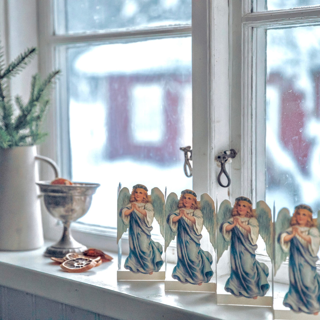 Pappersrader jul blå ängel
