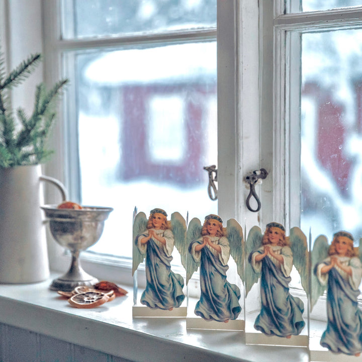 Pappersrader jul blå ängel