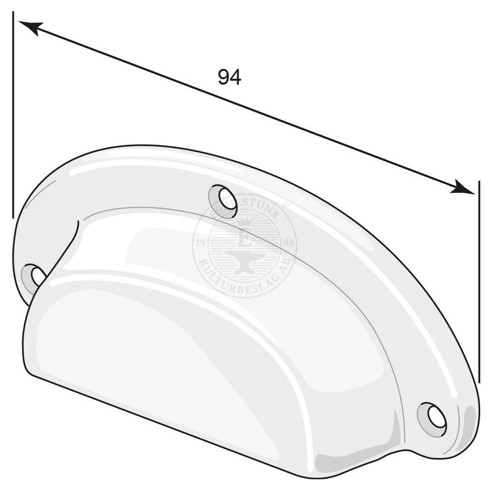 Skålhandtag 4" 5043 förnicklat