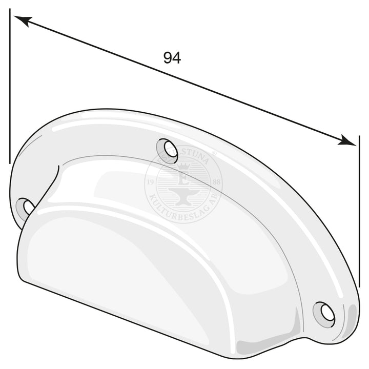 Skålhandtag 4" 5043 förnicklat