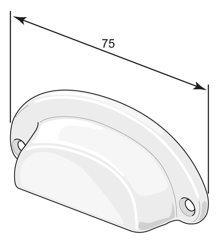 Skålhandtag 3" 5045 förnicklat