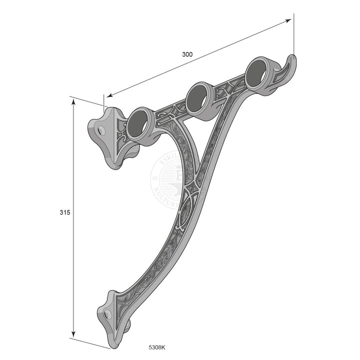Hatthylla 5308 Sv Ek 1m m 3 krokar