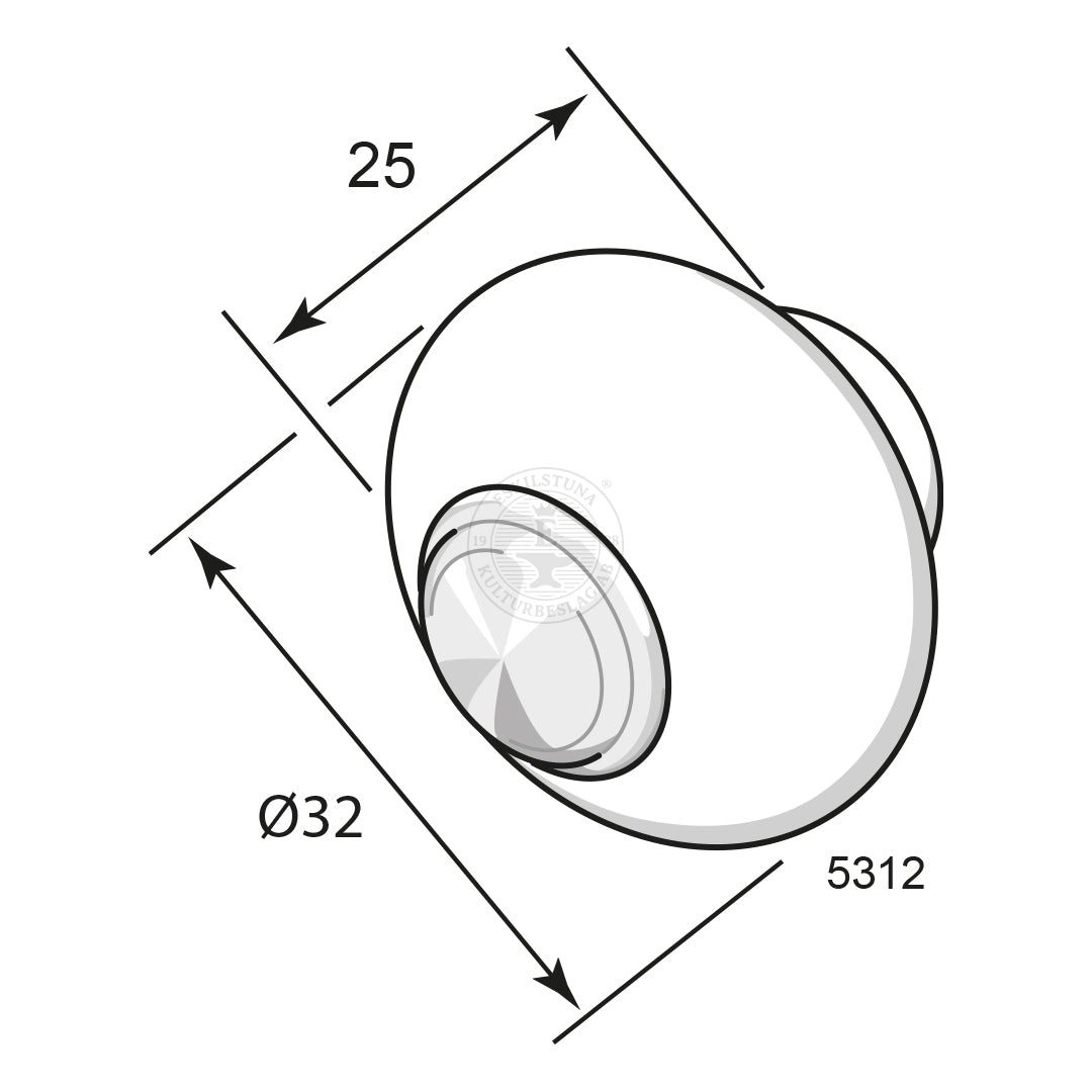 Porslinsknopp 5312 31 mm