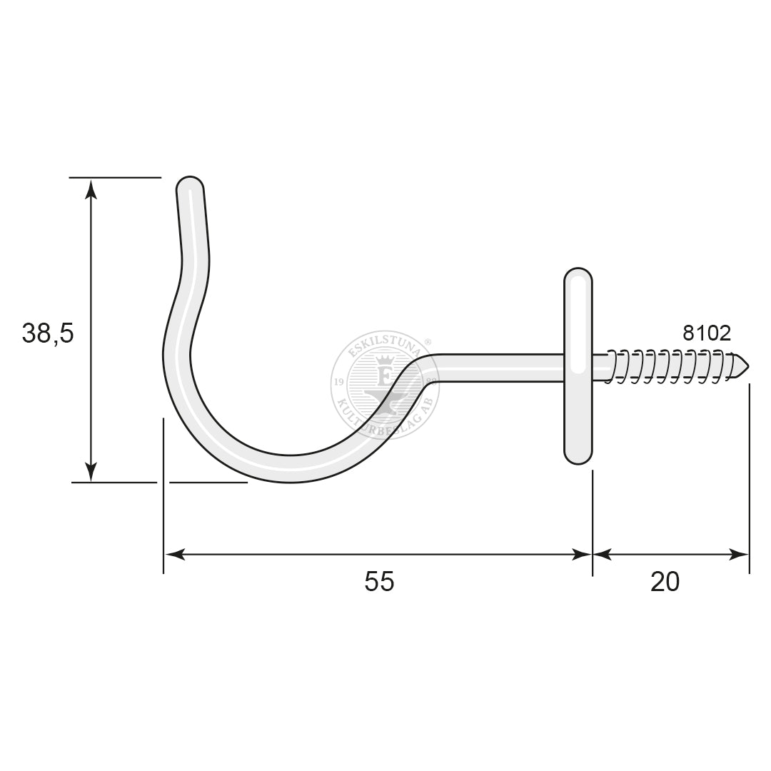 Trådkrok 8102 55 mm förnicklad