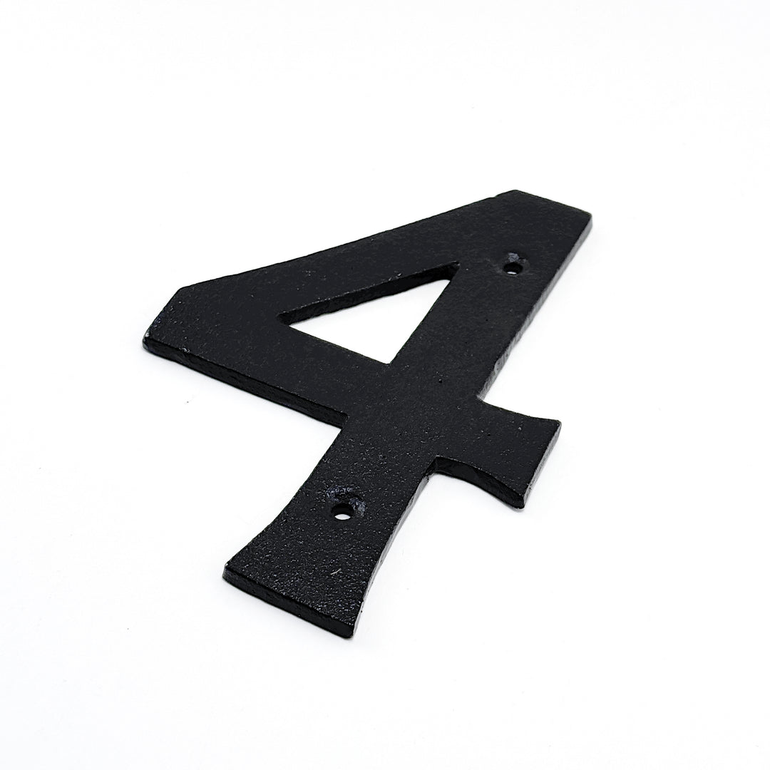 Fasadsiffra 4 i gjutjärn 16 cm