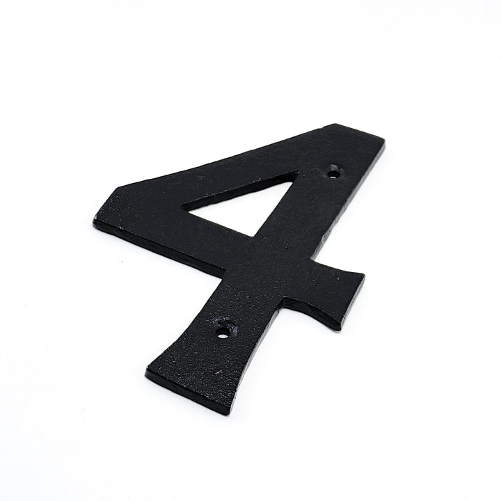 Fasadsiffra 4 i gjutjärn 16 cm