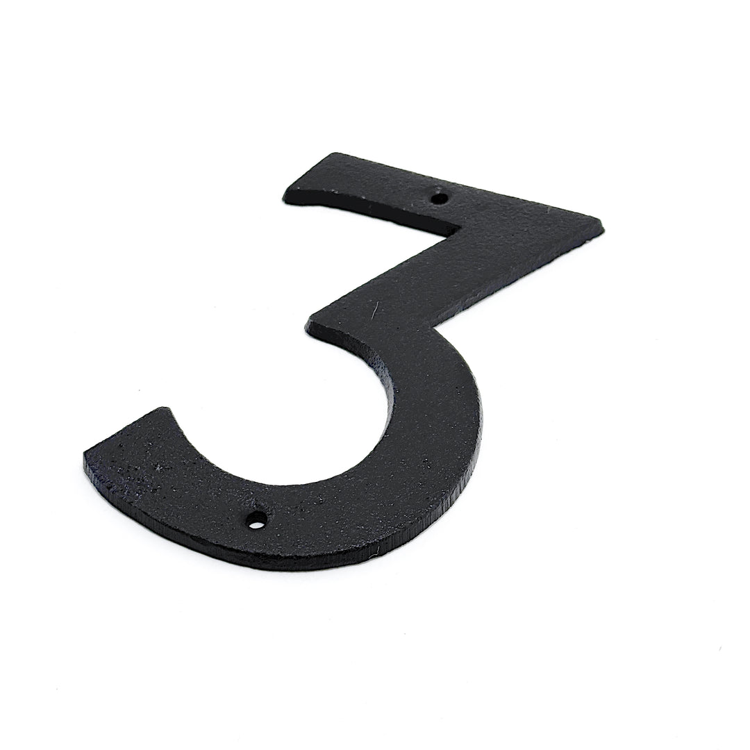 Fasadsiffra 3 i gjutjärn 16 cm