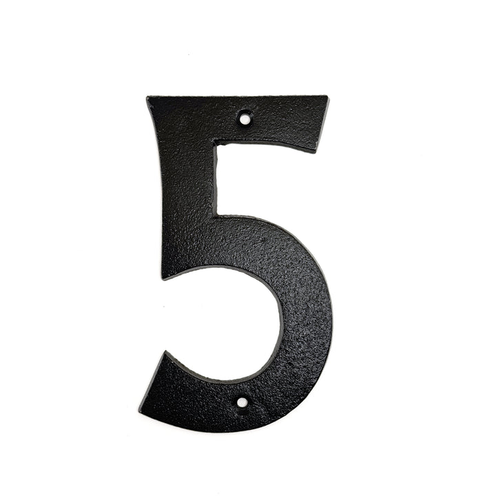 Fasadsiffra 5 i gjutjärn 16 cm