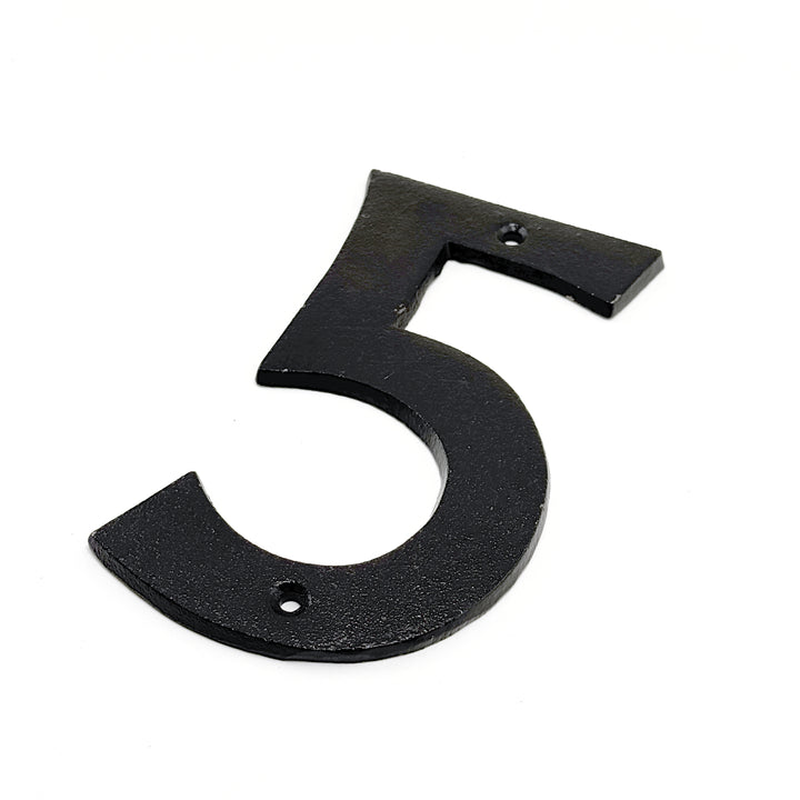 Fasadsiffra 5 i gjutjärn 16 cm