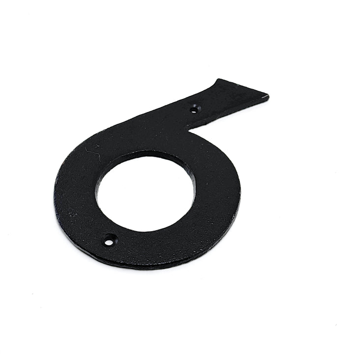 Fasadsiffra 6 i gjutjärn 16 cm