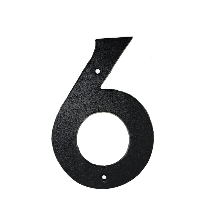 Fasadsiffra 6 i gjutjärn 16 cm