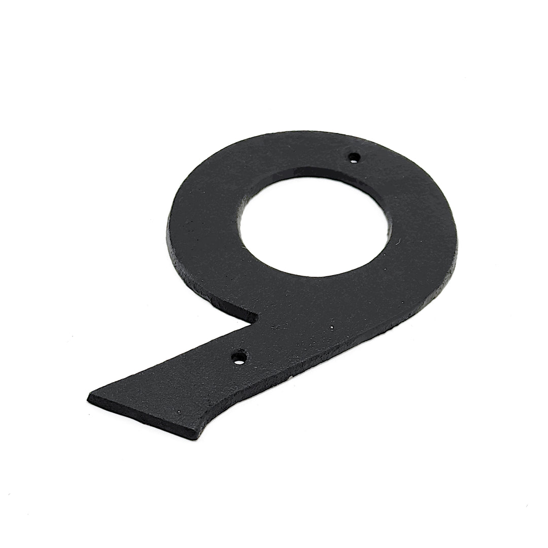 Fasadsiffra 9 i gjutjärn 16 cm