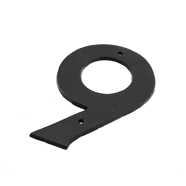 Fasadsiffra 9 i gjutjärn 16 cm