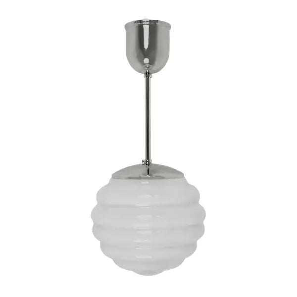 Lampa Bikupa, liten vit förnicklad kort