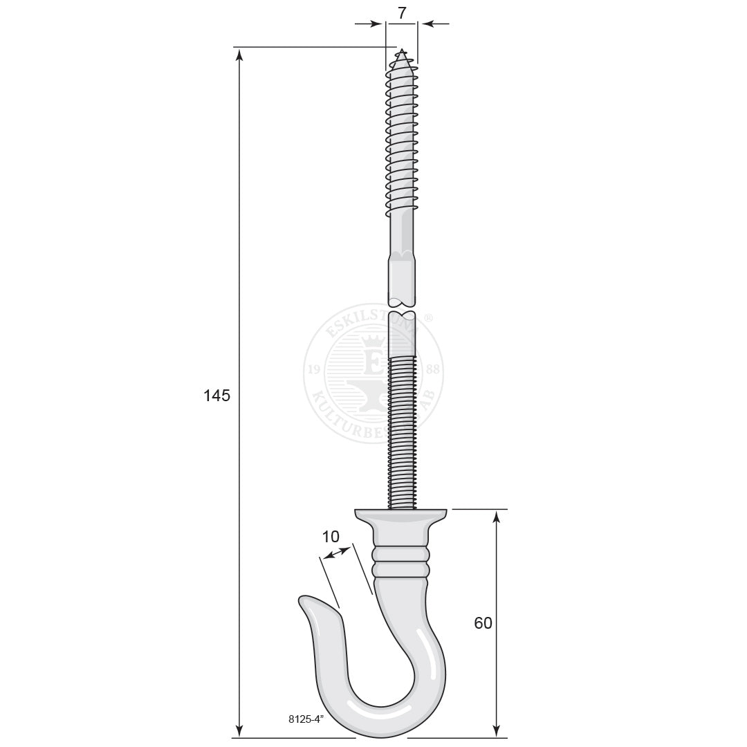 Takkrok 8125-4 Mässingskrok 4"