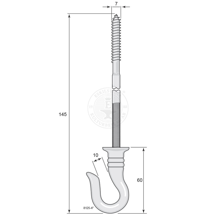 Takkrok 8125-4 Mässingskrok 4"