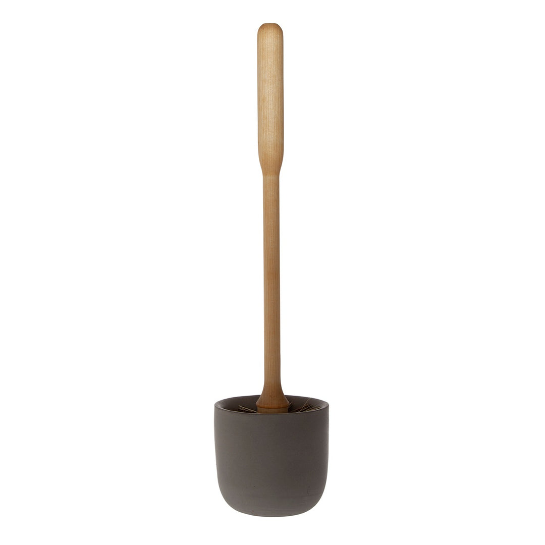 WC Borste av oljad björk med grå betongkopp