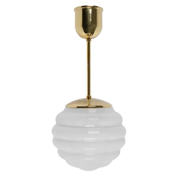 Lampa Bikupa, liten vit, mässing, kort