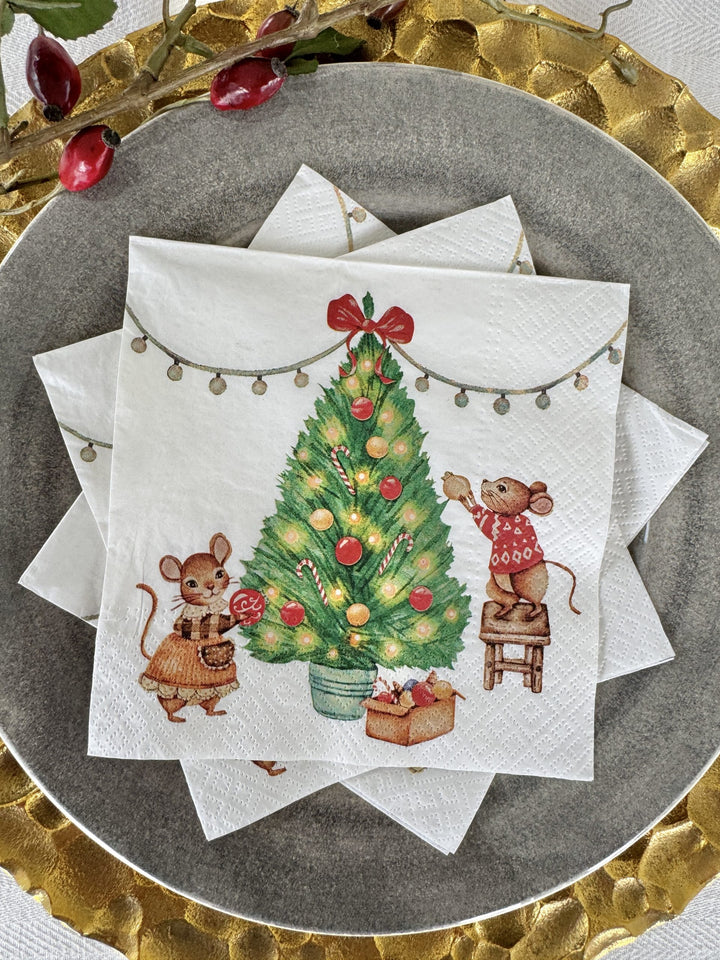 Papperservetter Julmöss